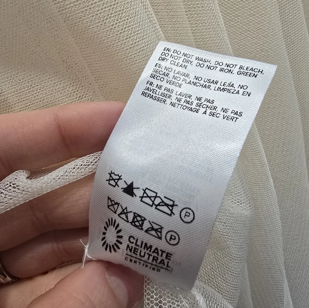 Reformation Prisca Elegant Cream Tulle Skirt Size M - Picture 10 of 17